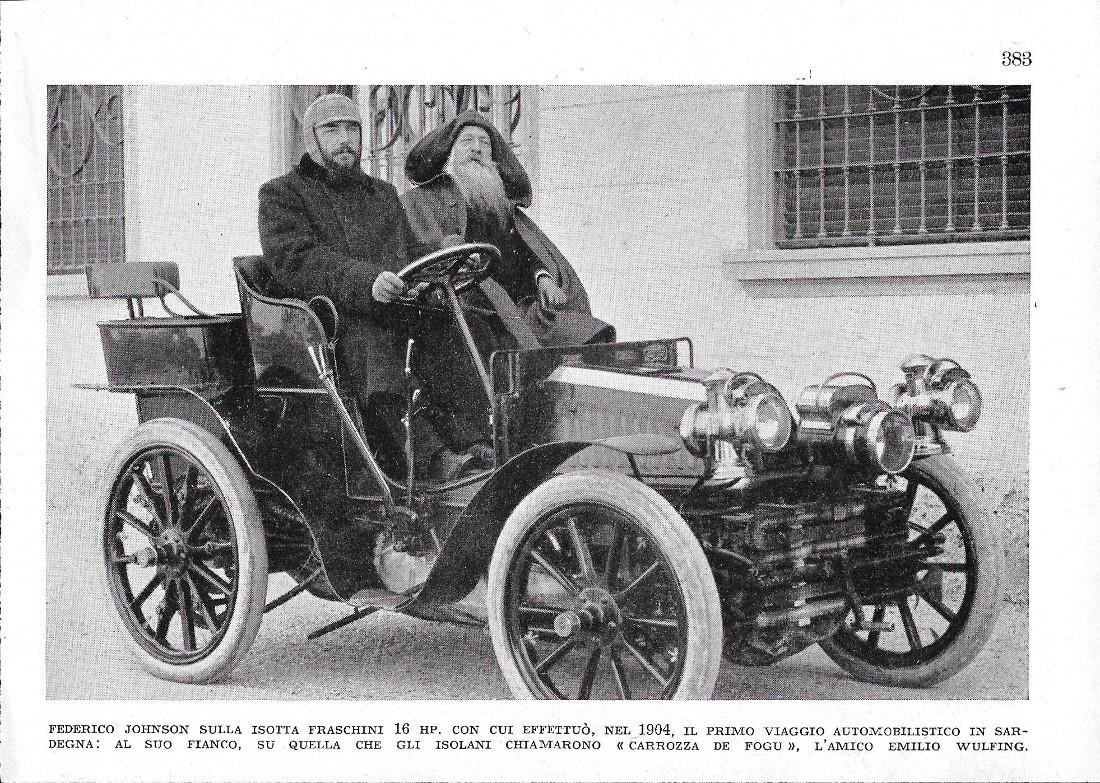 Federico Johnson e Emilio Wulfing nel 1904 sulla Isotta Fraschini. … | Immagine principale