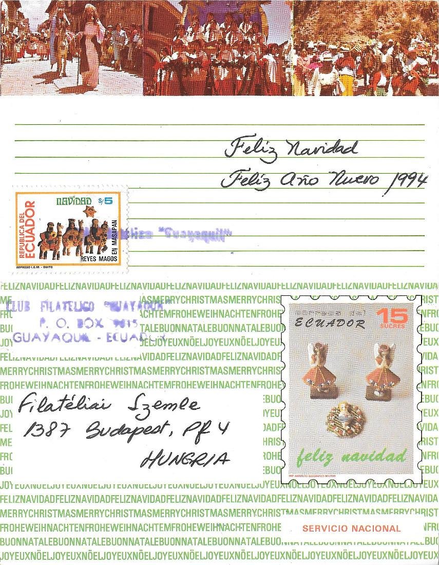 Feliz Navidad - Feliz Año Nuevo (Equador). Viaggiata 1994 | Immagine principale