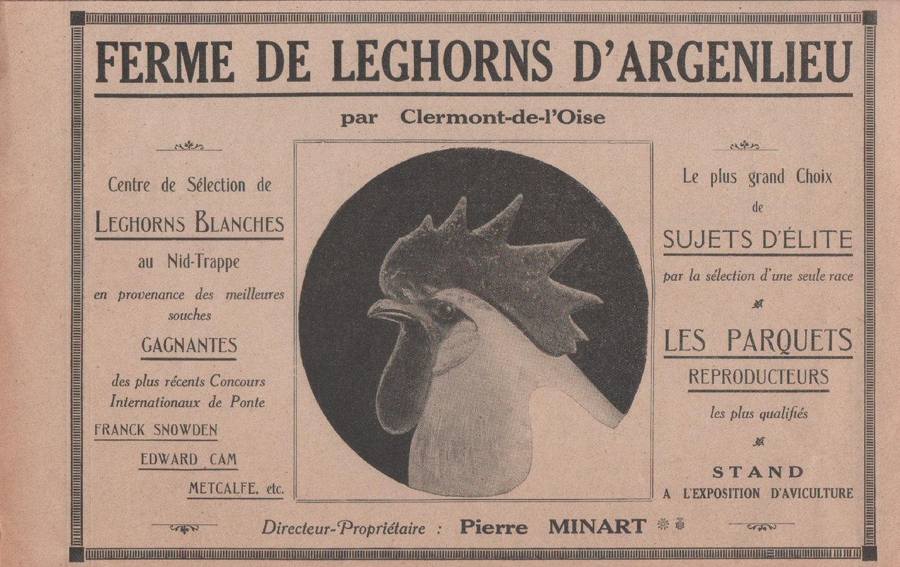 Ferme de Leghorns d'Argenlieu, Clermont de l'Oise. Advertising 1926 | Immagine principale