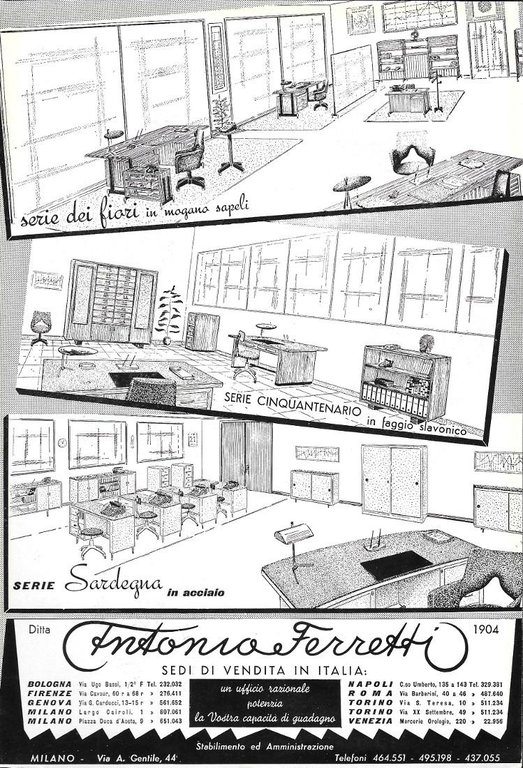 Ferrania pellicola P30 / Antonio Ferretti arredamenti ufficio. Advertising 1960 … | Immagine Gallery 2