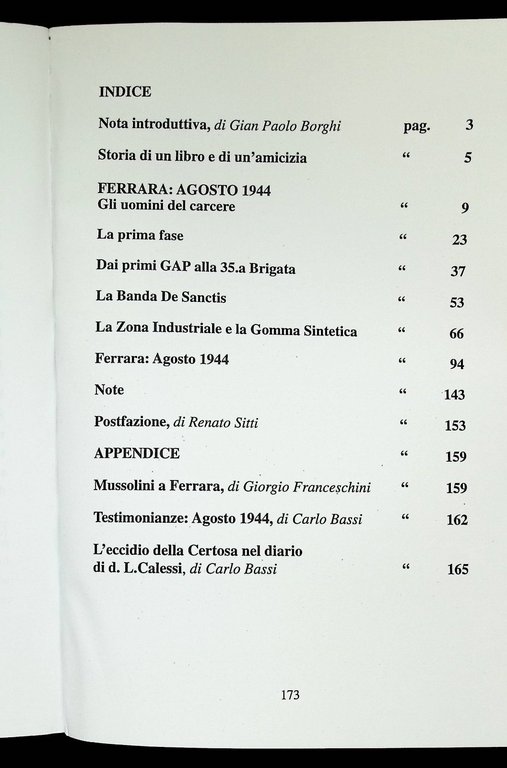 Ferrara Agosto 1944 Libro Luigi Sandri Partigiani 2^ Guerra Mondiale …