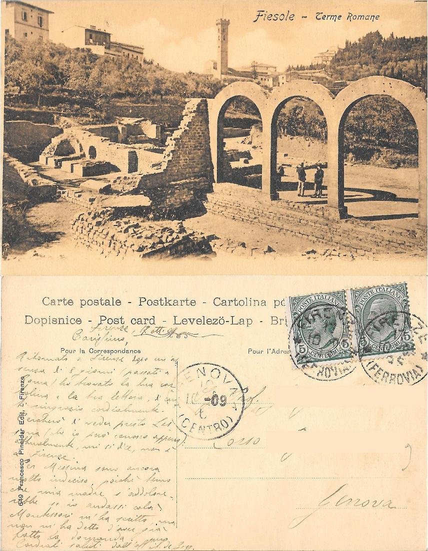 Fiesole. Terme Romane. Viaggiata 1909 | Immagine principale