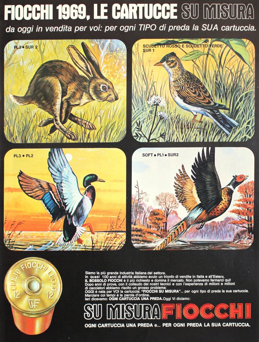 Fiocchi 1969 le cartucce su misura. Advertising 1969 | Immagine principale