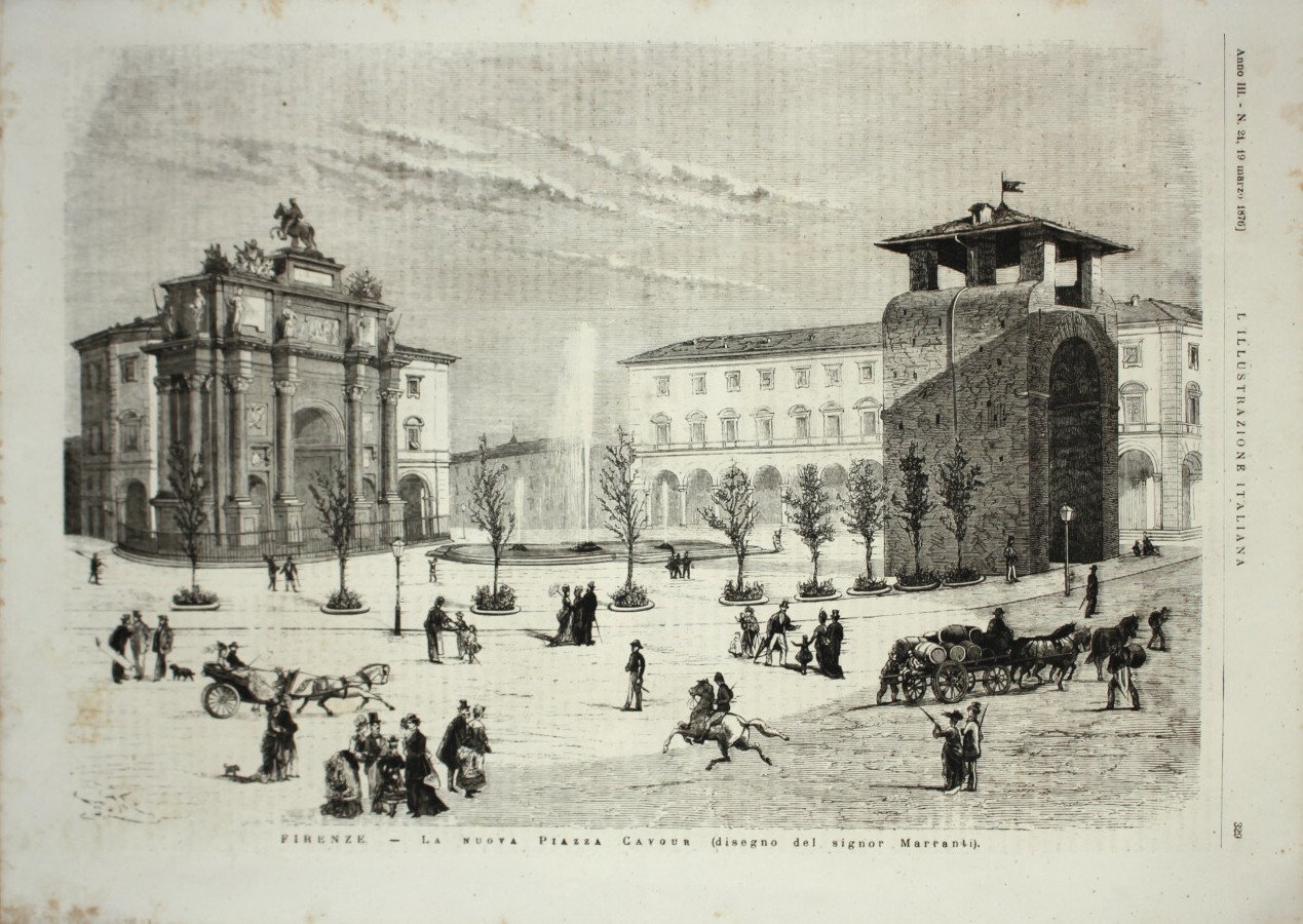 Firenze. La nuova piazza Cavour. Stampa 1876 | Immagine principale