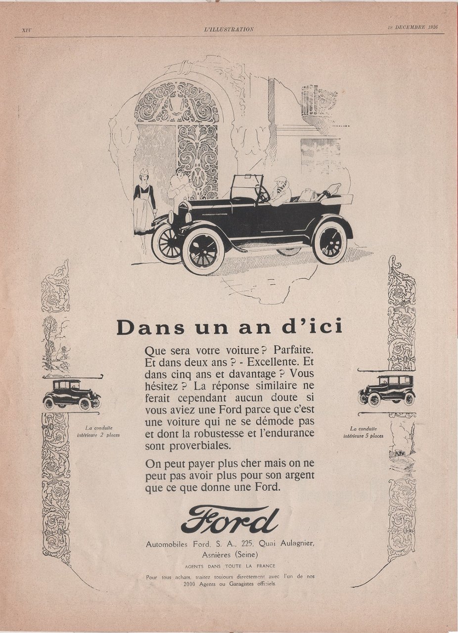 Ford, dans un an d'ici. Advertising 1926 | Immagine principale