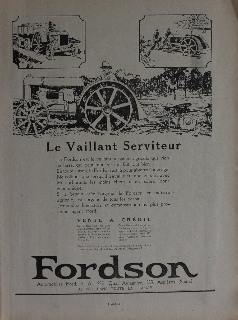 Fordson. Le vaillat serviteur. Advertising 1926 | Immagine principale