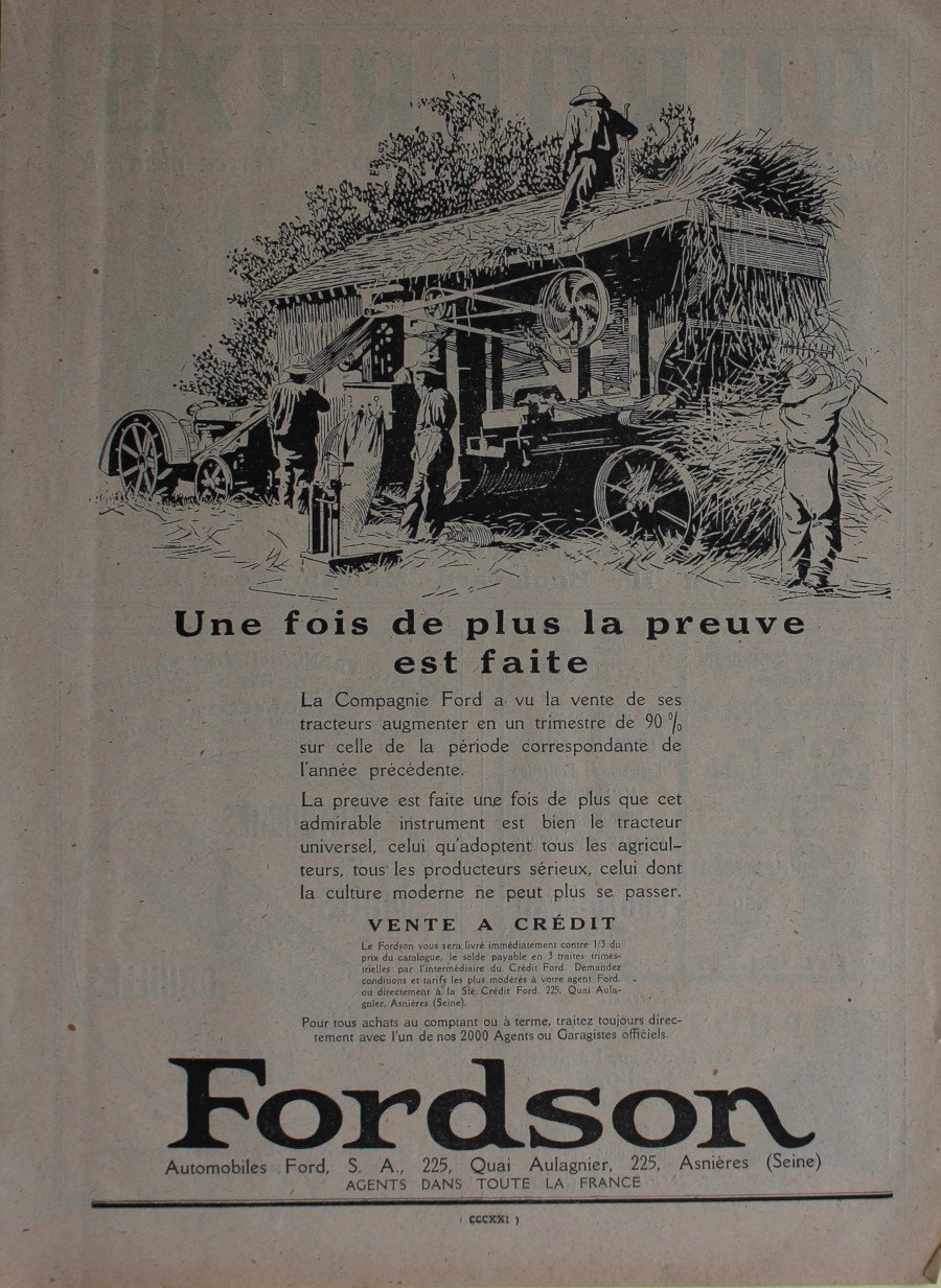 Fordson. Une fois de plus la preuve est faite. Advertising … | Immagine principale