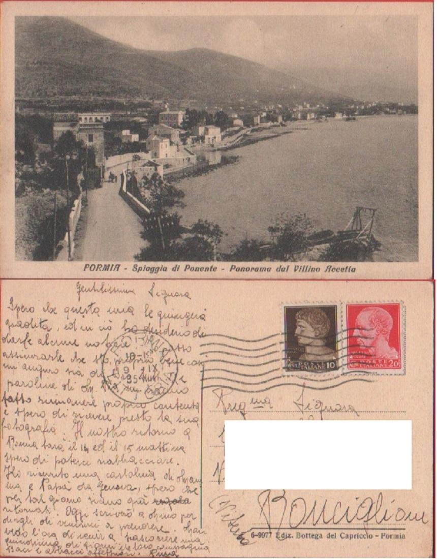 Formia (LT). Spiaggia di Ponente. Panorama dal villino Accetta. Viaggiata … | Immagine principale