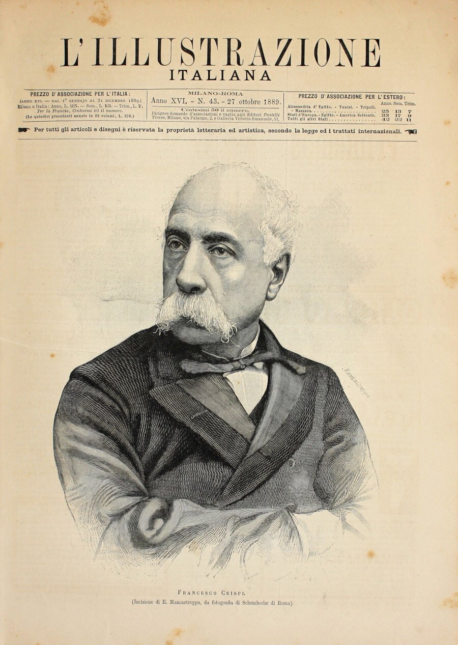 Francesco Crispi. Stampa 1889 | Immagine principale
