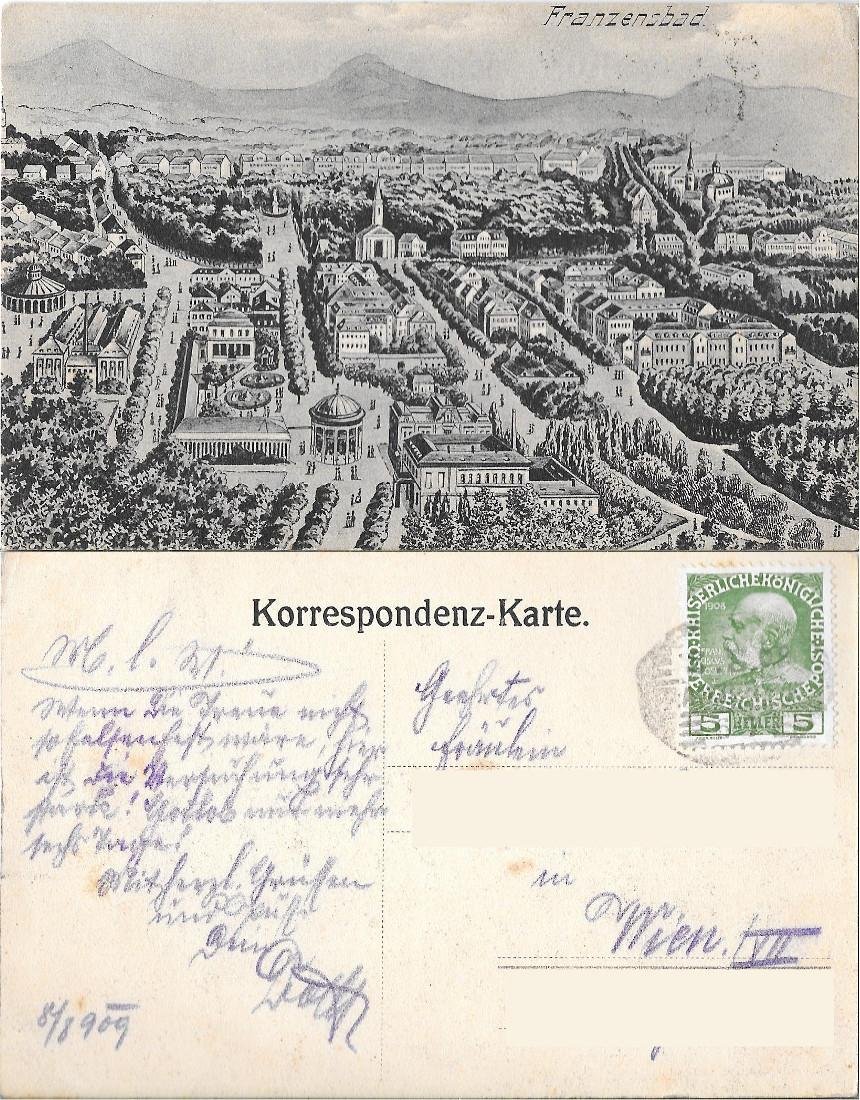 Franzensbad . Disegno. Viaggiata 1909 | Immagine principale