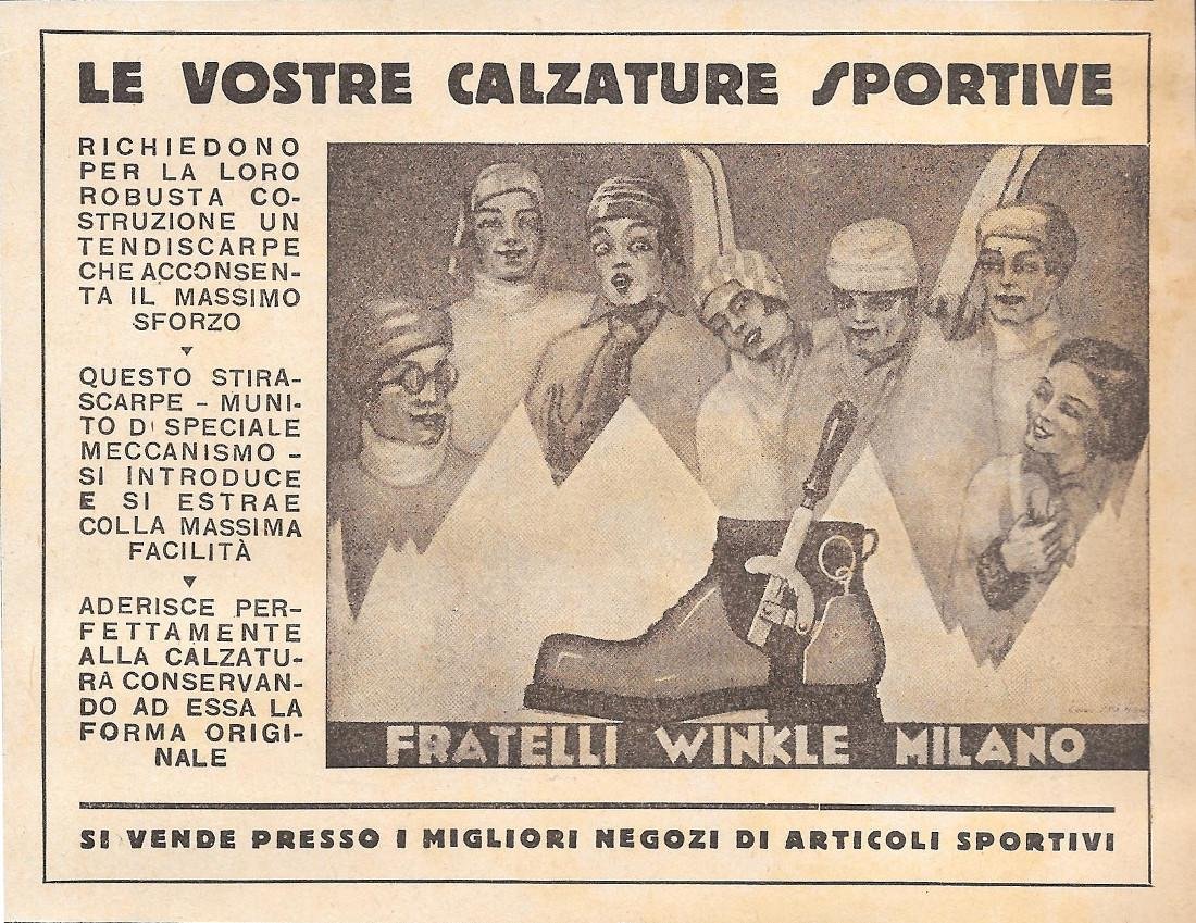Fratelli Winkle. Le vostre calzature sportive. Pubblicità 1930 | Immagine principale