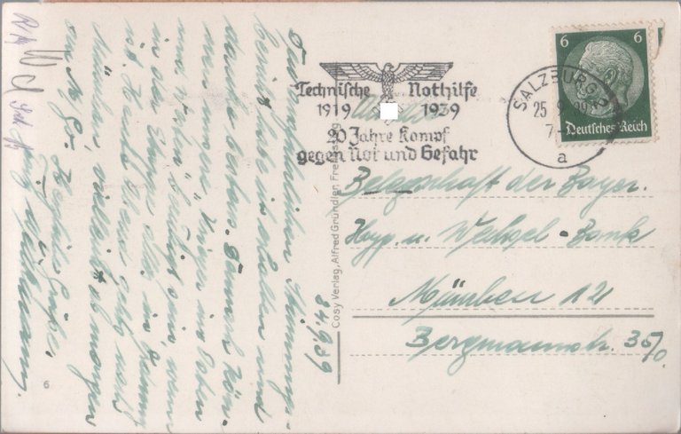 Freilassing mit Hochstaufen u. Zwiesel . Viaggiata 1939 | Immagine Gallery 2