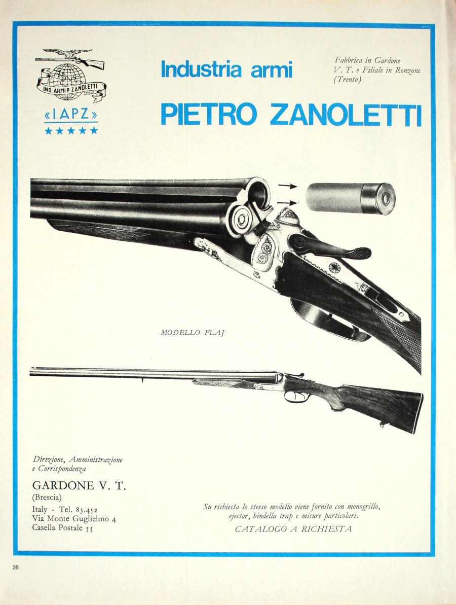Fucile mod. FLAJ, IAPZ Industria Armi Pietro Zanoletti. Advertising 1969 | Immagine principale