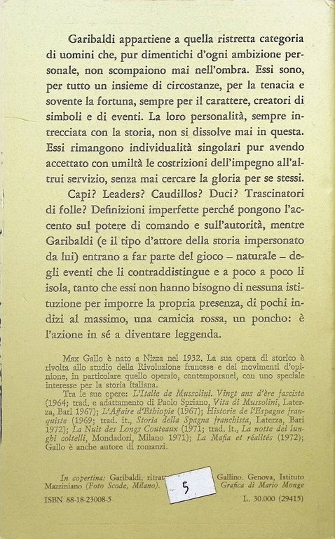 Garibaldi La Forza Di Un Destino Libro Max Gallo Rusconi …