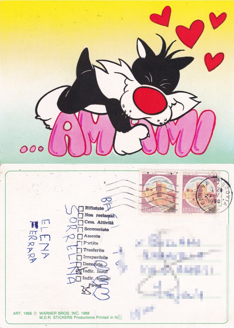 Gatto Silvestro. Amami - Viaggiata 1990 | Immagine principale