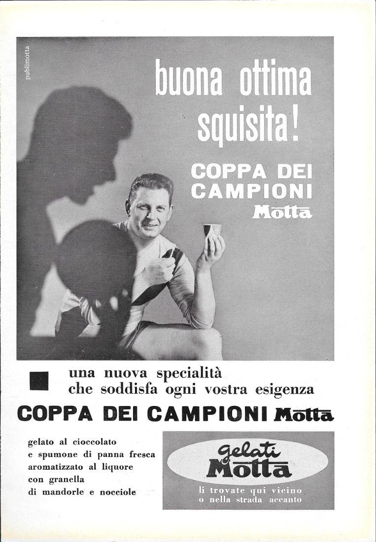 Gelati Motta. Coppa dei Campioni. Advertising 1962 | Immagine principale