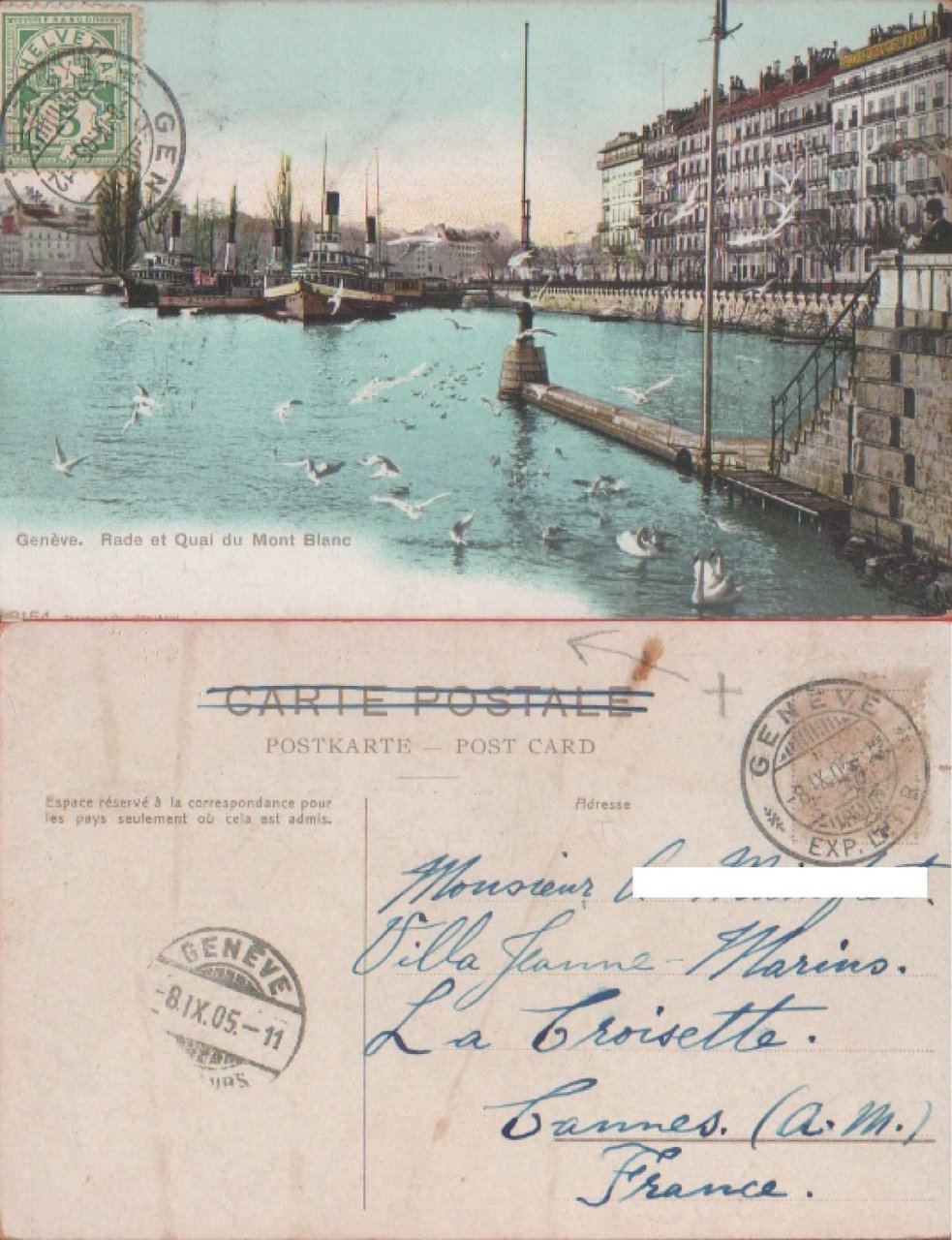 Geneve (Svizzera). Rade et Quai du Mont Blanc. - Vaporetti. … | Immagine principale