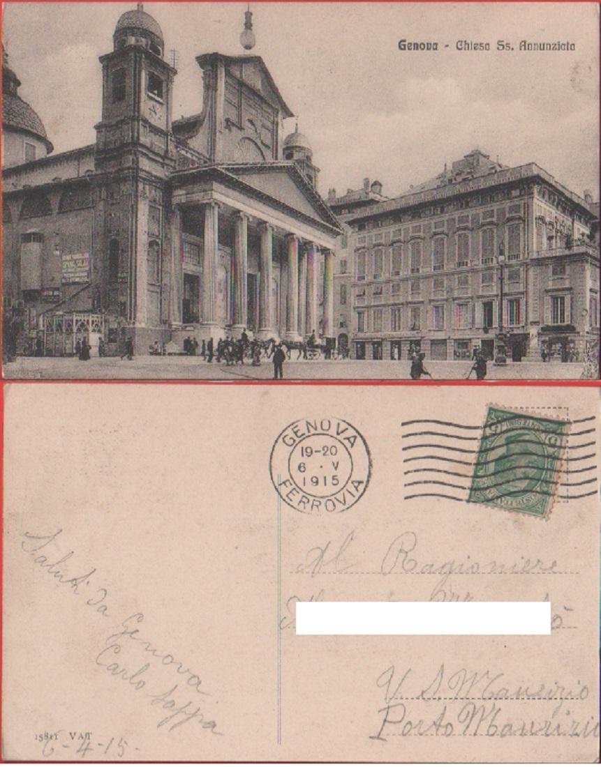 Genova. Chiesa Ss. Annunziata. Viaggiata 1915. Animata | Immagine principale