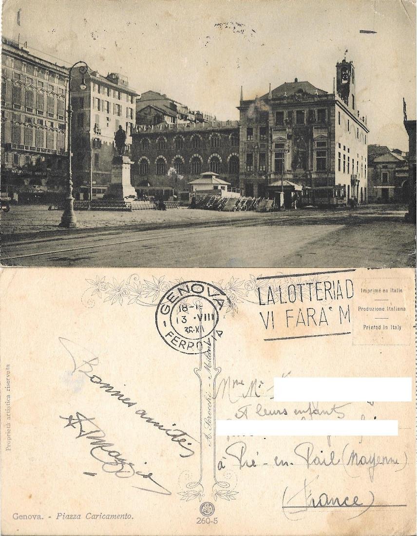 Genova. Piazza Caricamento. Viaggiata 1936 | Immagine principale
