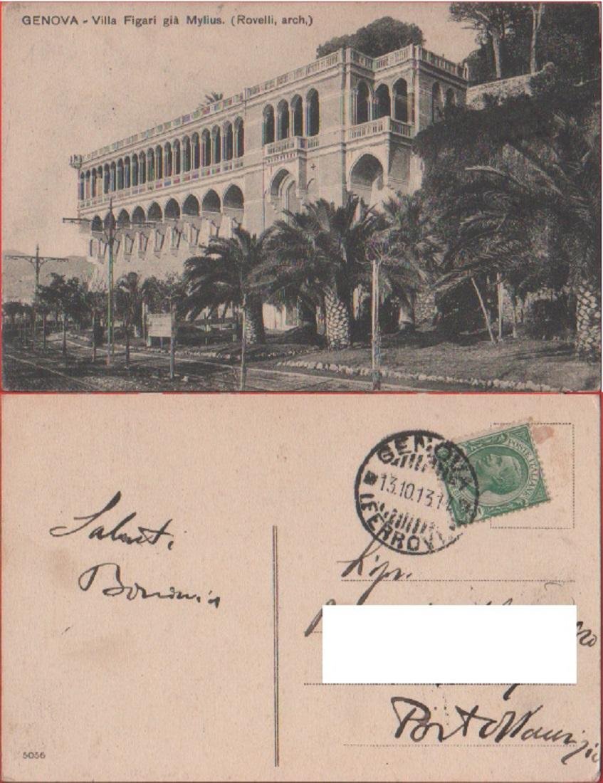 Genova. Villa Figari già Mylius /Rovelli arch.). Viaggiata 1913 | Immagine principale