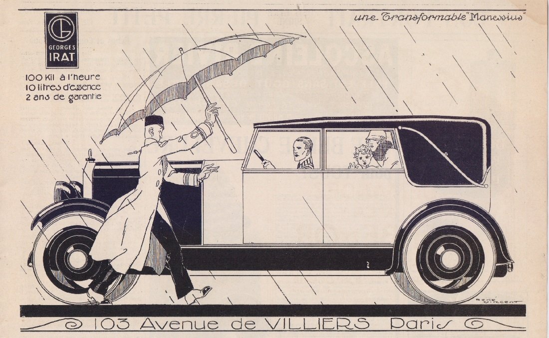 George Irat. Une transformabile "Manessius". Advertising 1923 | Immagine principale