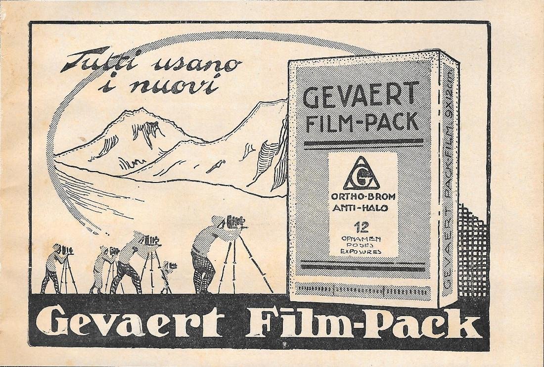 Gevaert Film-Pack. Pubblicità 1930 | Immagine principale