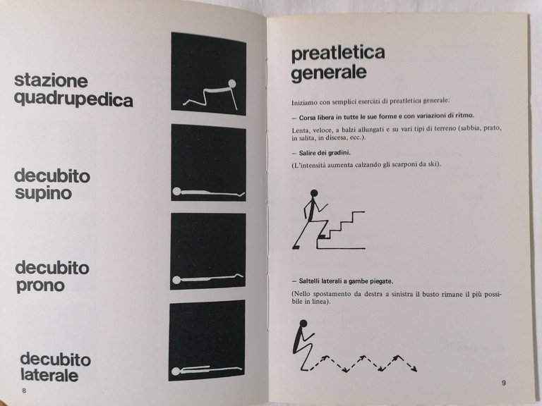 Ginnastica Presciistica Libro Poggiali Zotti Radar 1972 raro sport sci …