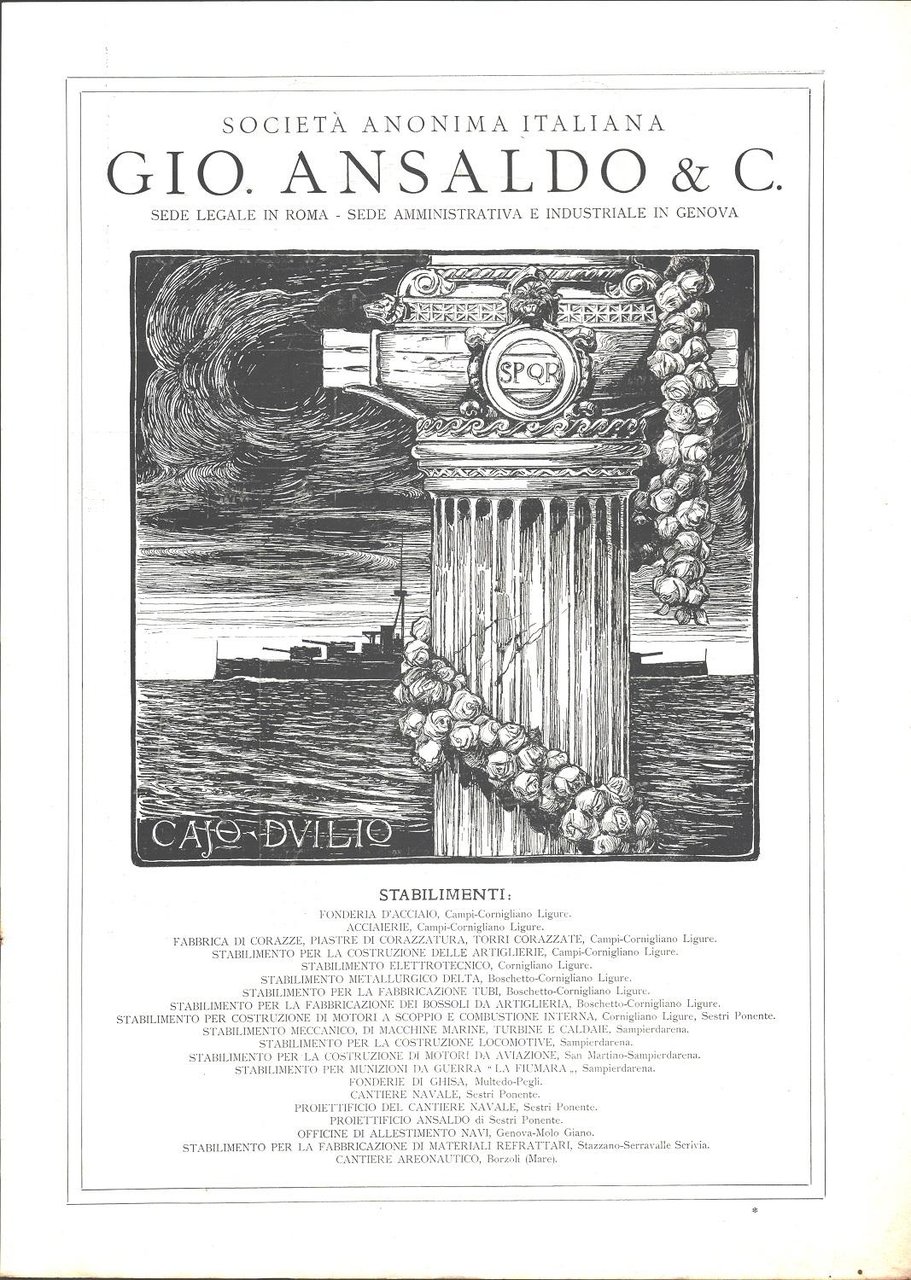 Gio. Ansaldo &amp; C. Genova (Caio Duilio)/Vaccum Oil Genova. Advertising … | Immagine principale