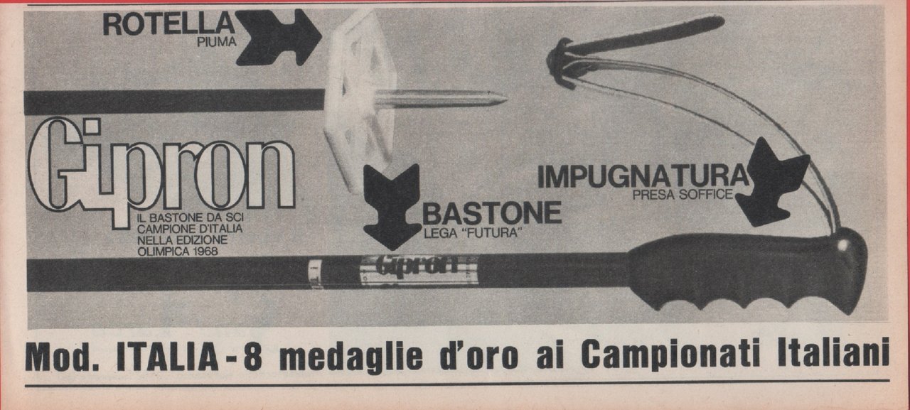Gipron. Bastoni da sci. Advertising 1968 | Immagine principale