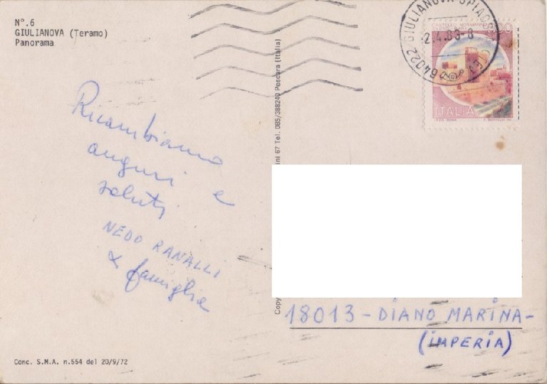 Giulianova. (TE). Panorama. Viaggiata 1983 | Immagine Gallery 2