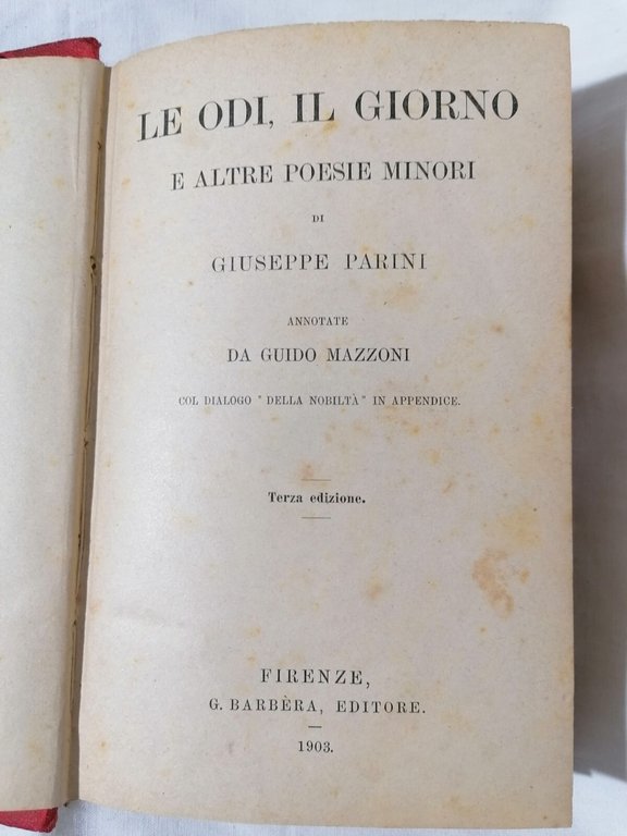 Giuseppe Parini - Le Odi Il Giorno E Altre Poesie …