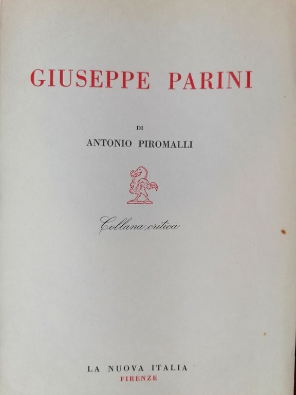 Giuseppe Parini, Libro di Antonio Piromalli - La Nuova Italia …
