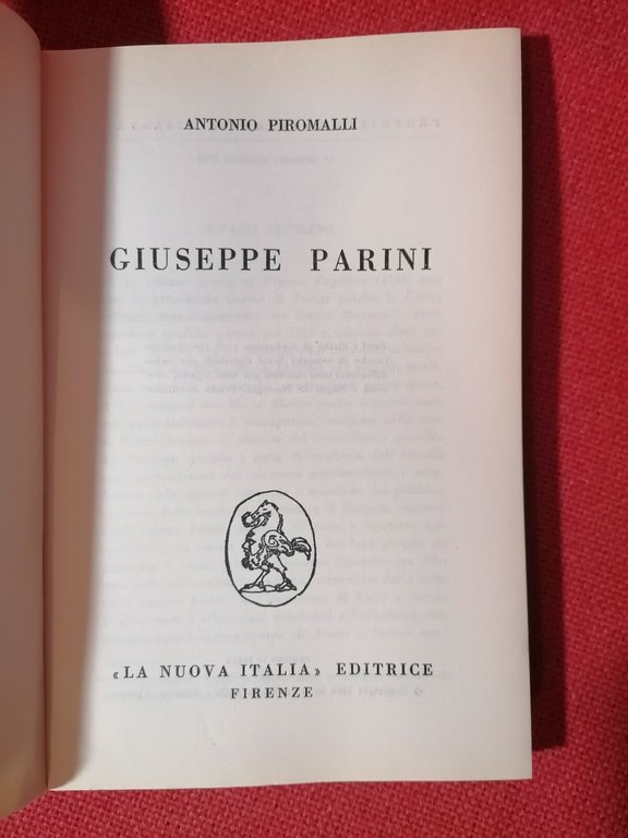 Giuseppe Parini, Libro di Antonio Piromalli - La Nuova Italia …
