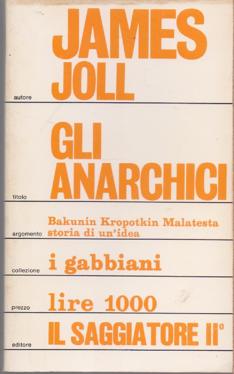 Gli anarchici - James Joll | Immagine principale