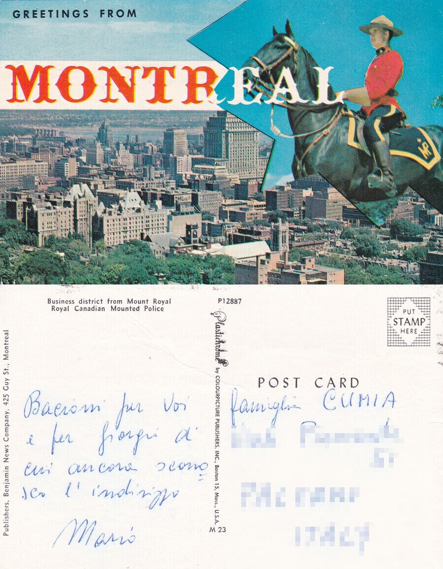 Greetings from Montreal. Viaggiata | Immagine principale