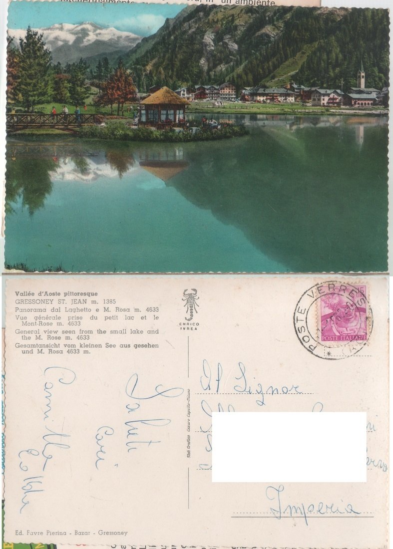 Gressoney st. Jean (AO). Viaggiata 1950 | Immagine principale