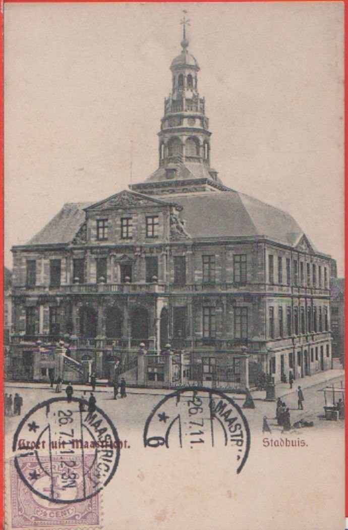 Groet uit Maastricht. Stadhuis - Viaggiata 1911 | Immagine principale