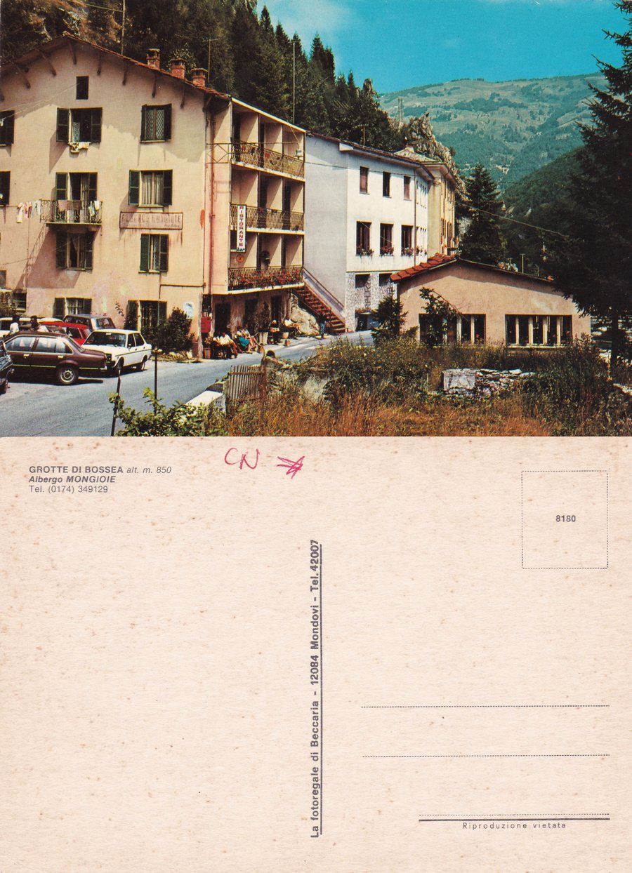 Grotte di Bossea (CN). Albergo Mongioie. Non viaggiata | Immagine principale