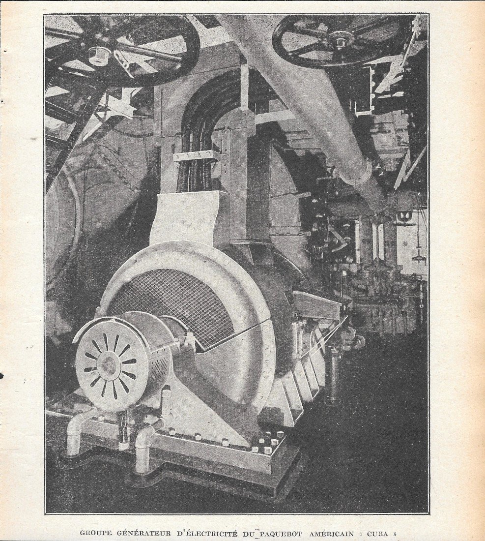 Groupe générateur d'électricité du paquebot americain Cuba - Immagine 1920 | Immagine principale