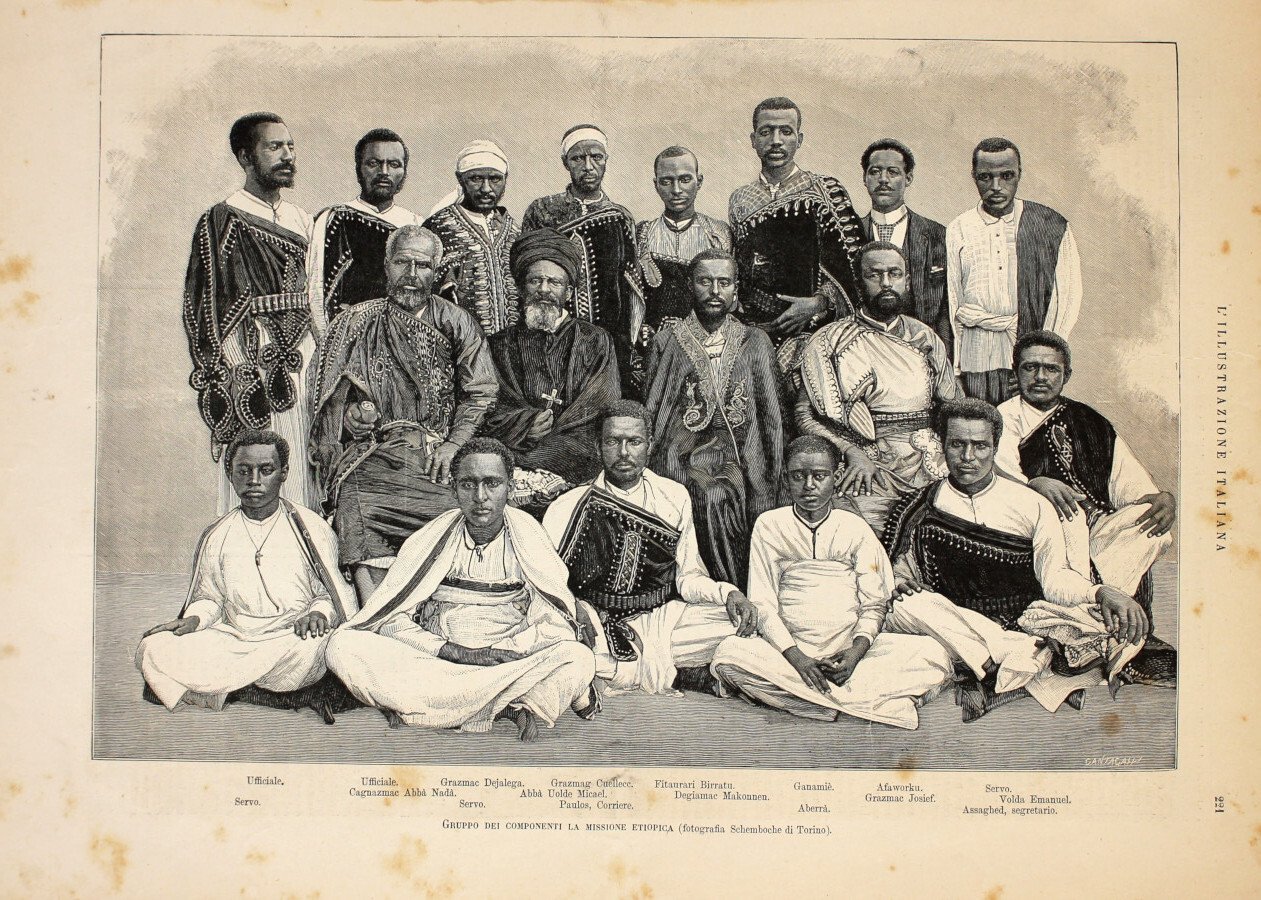 Gruppo dei componenti la missione etiopica. Stampa 1889 | Immagine principale