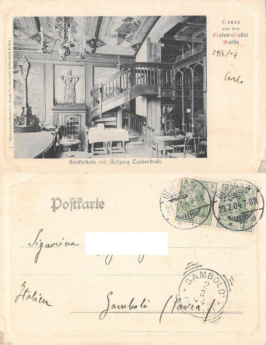 Gruss aus dem Kaiser-Keller, Berlin. Schifferstube mit Aufgang Taubenstrasse . … | Immagine principale