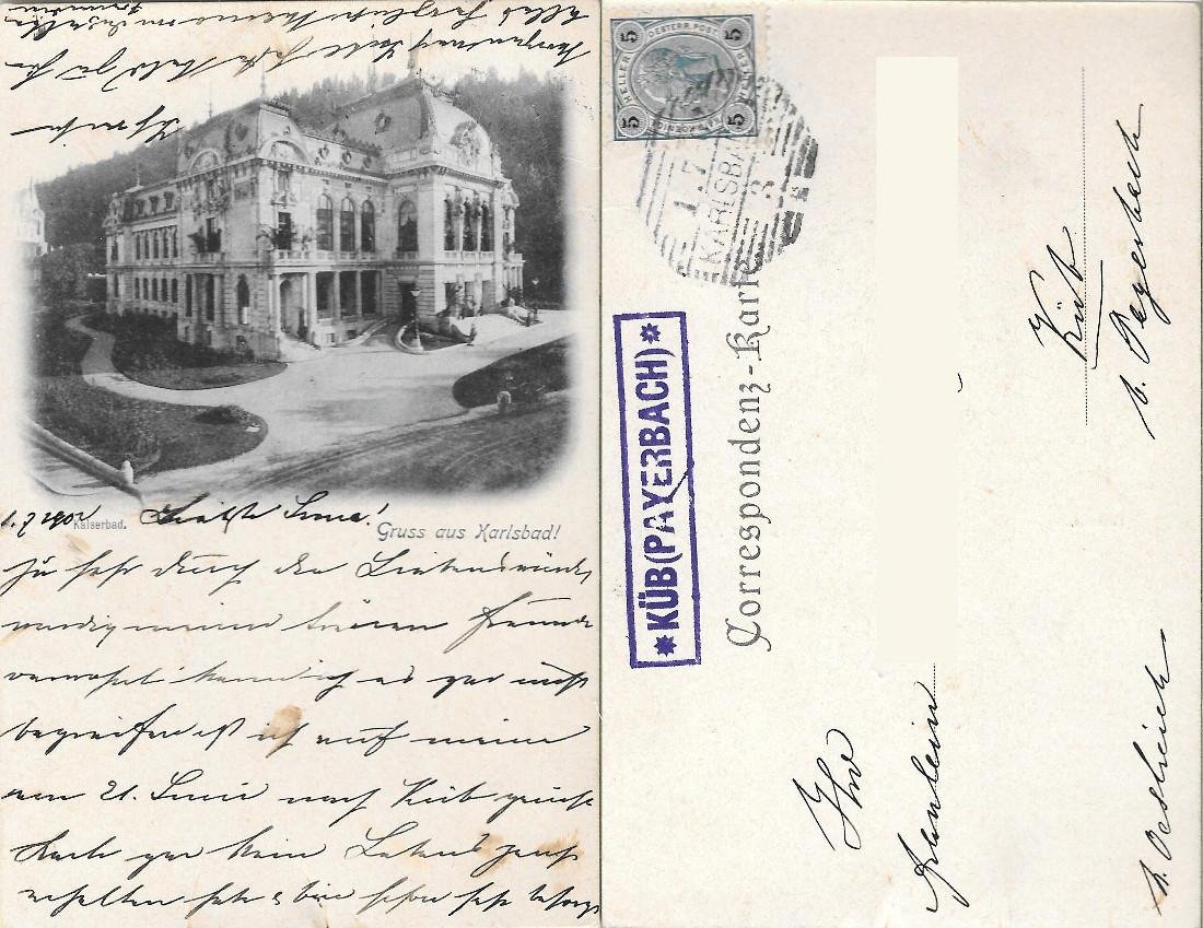 Gruss aus Karlsbad. Kaiserbad. Viaggiata 1902 | Immagine principale