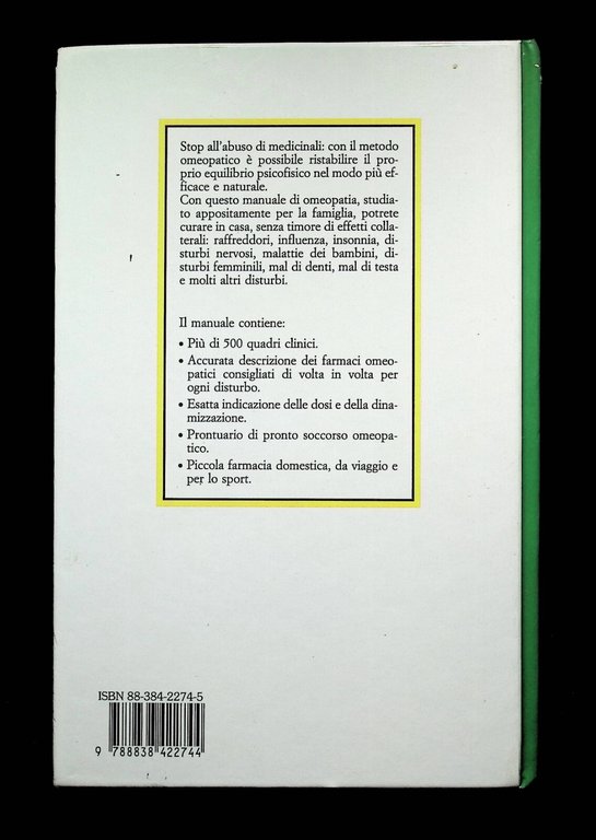 Guarire con l'Omeopatia Auto-Cura Libro Werner Stumpf Piemme 1998 8838422745