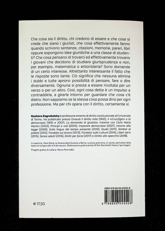 Gustavo Zagrebelsky La Giustizia Come Professione 2021 Einaudi 9788806245528