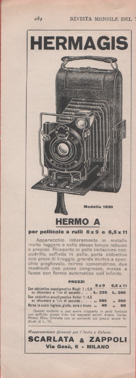 Hermagis. Hermo A. Advertising 1930 | Immagine principale