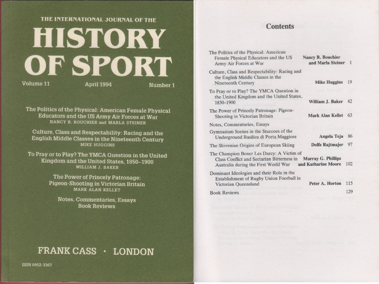 History of Sport. 1994 n. 1 | Immagine principale
