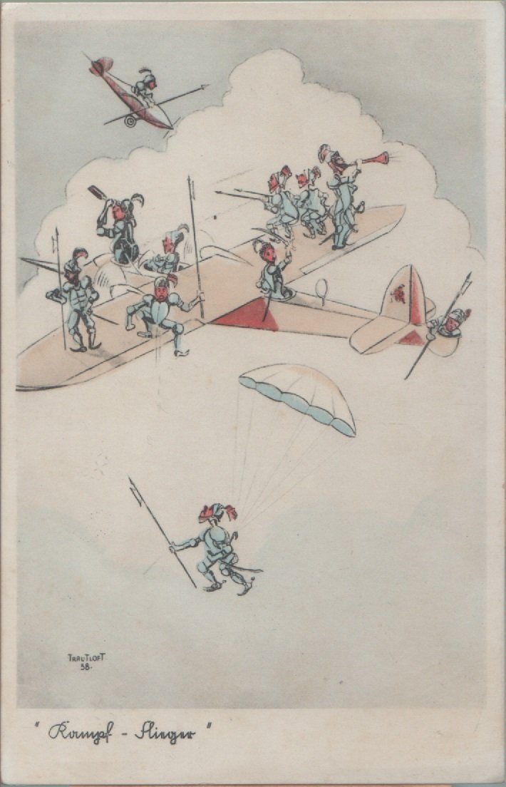 Horns Flieger -Cartolina umoristica. Viaggiata 1939 | Immagine principale