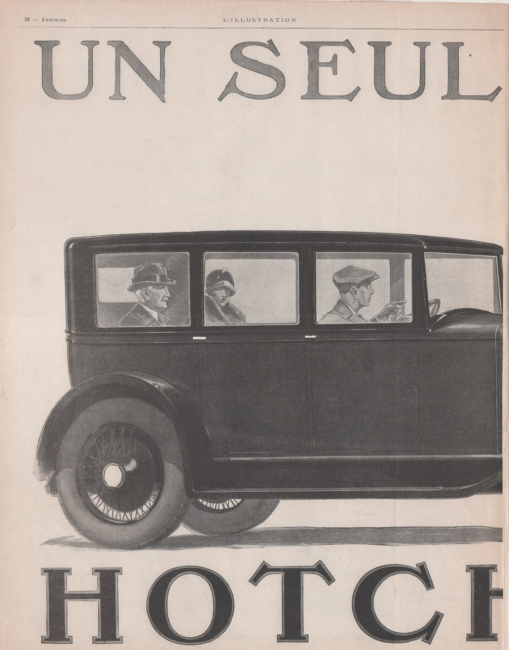 Hotchkiss, un seul modele la 12 ch. Advertising 1926 | Immagine principale