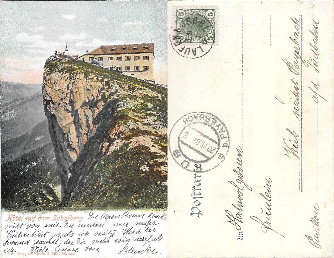 Hotel auf dem Schafberg. Viaggiata 1907 | Immagine principale