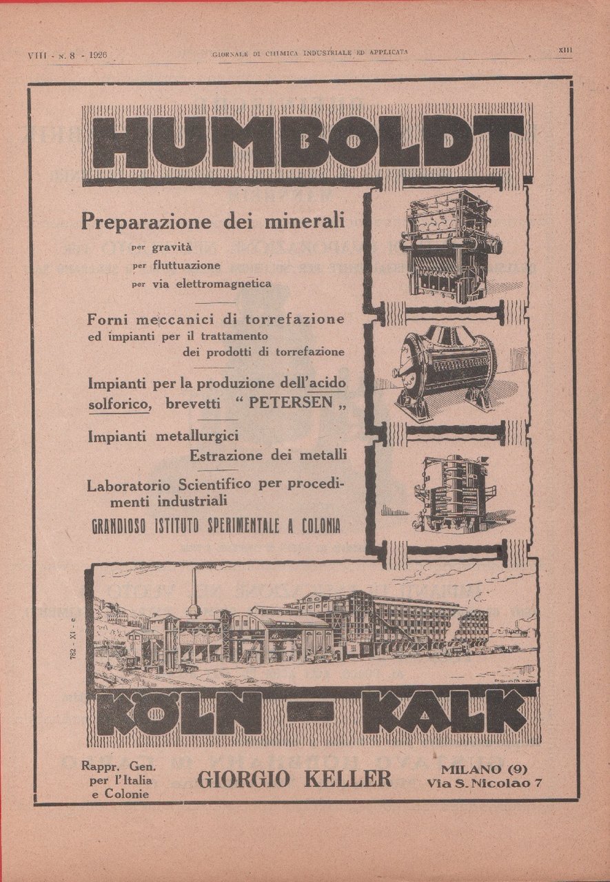 Humboldt, preparazione dei minerali/Rheinische R.u.M. Advertising 1926 | Immagine principale